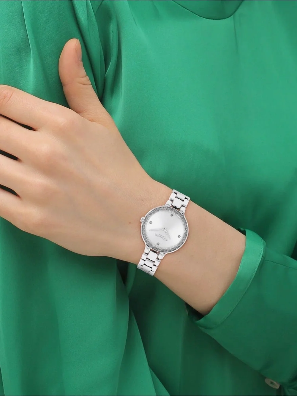 COACH Women's Chelsea Silver Bracelet Dial Watch 32mm NIB